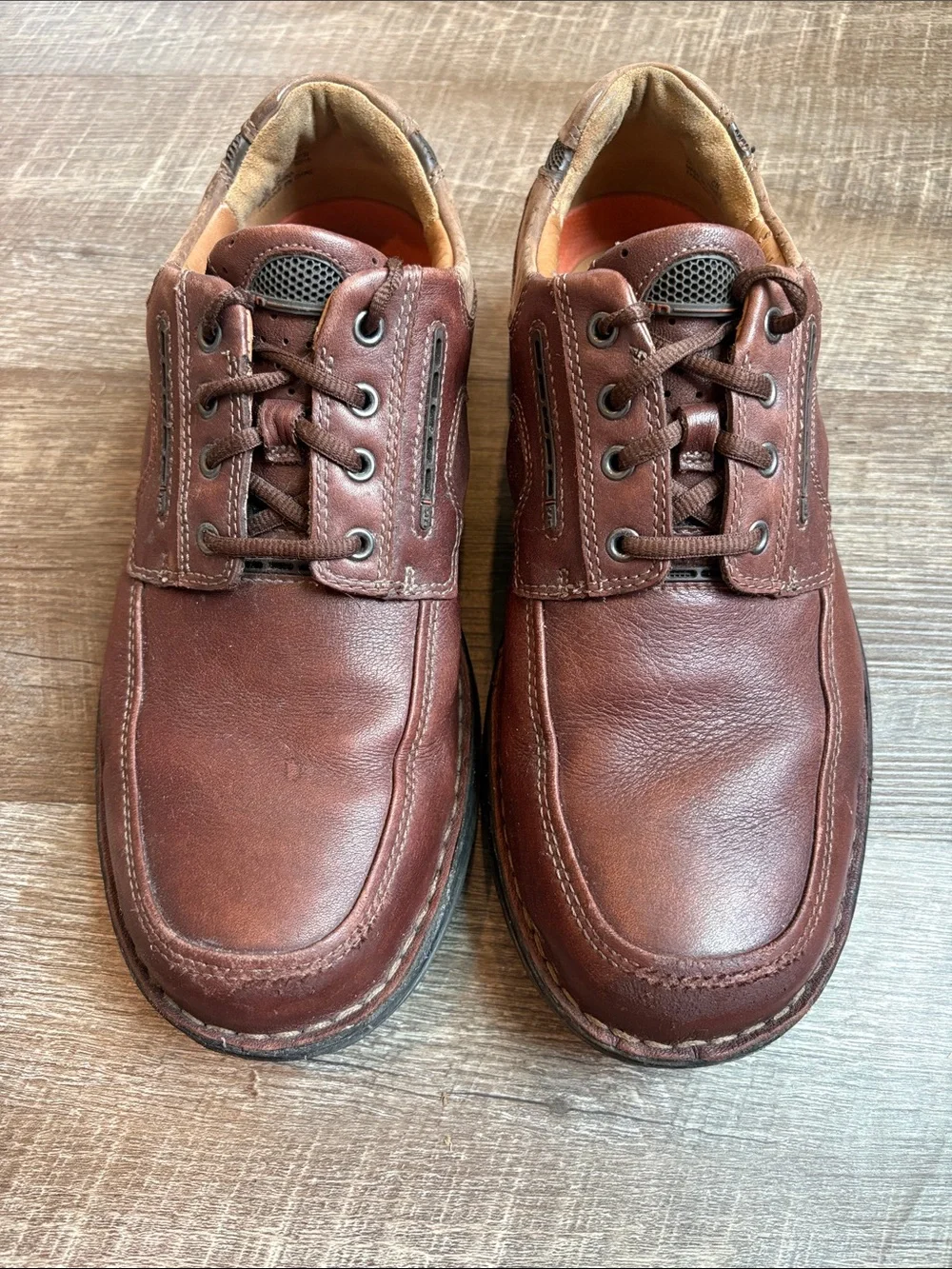 Clark’s Unstructured Un.Bend Oxford Men's 9 Brown Leather Lace-Up Shoes